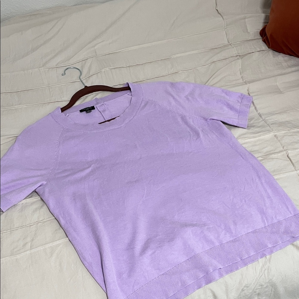 Talbots Lavender Short Sleeve Sweater, Size PM